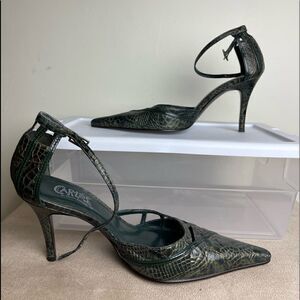 Green and Gold Carlos Santana Heels